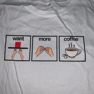 Large women’s graphic tee.